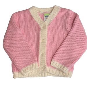 Old Navy Pink and White Button Down Sweater